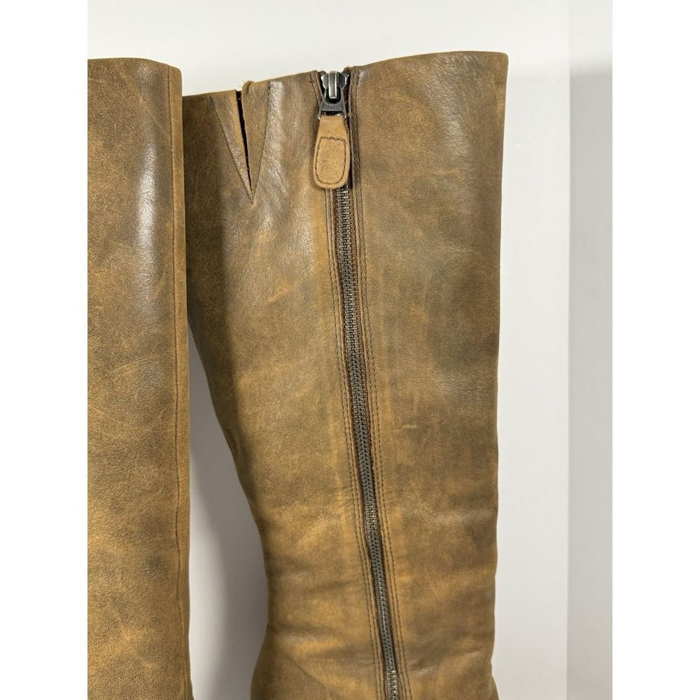 Fossil Tall Leather Riding Boots Brown Zip Classic Knee Western Academia Women 8 - Picture 6 of 16